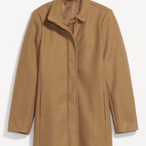 NWT Old Navy Soft Brushed Funnel Neck Camel Coat size L